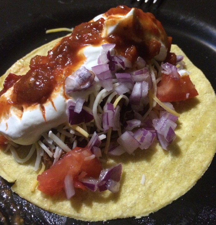 And D.'s taco which was much a "manly man's taco"  or something like that